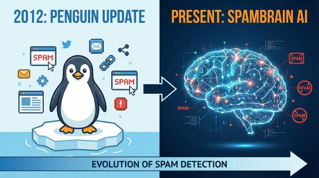 The Evolution of Google's Spam Detection From Penguin to SpamBrain