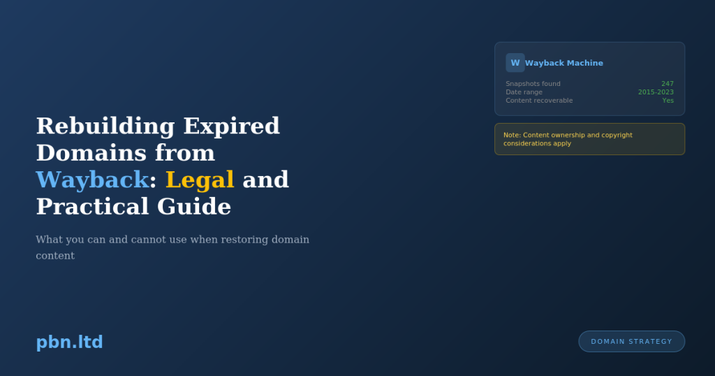 Rebuilding Expired Domains from Wayback Legal & Practical Guide