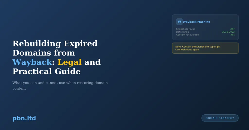 Rebuilding Expired Domains from Wayback Legal & Practical Guide