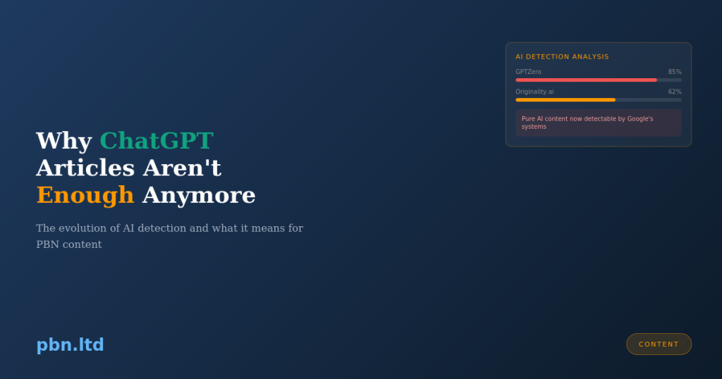 Why ChatGPT Articles Aren't Enough Anymore The Case for Quality PBN Content