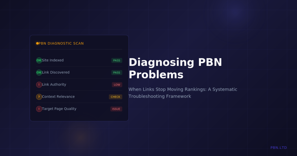 Diagnosing PBN Problems: When Links Stop Moving Rankings