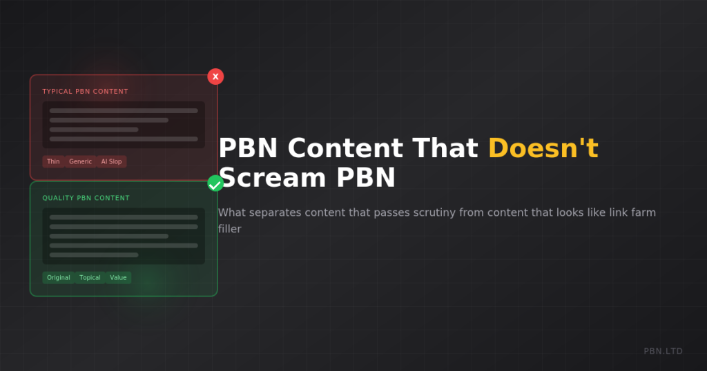 PBN Content That Doesn't Scream PBN