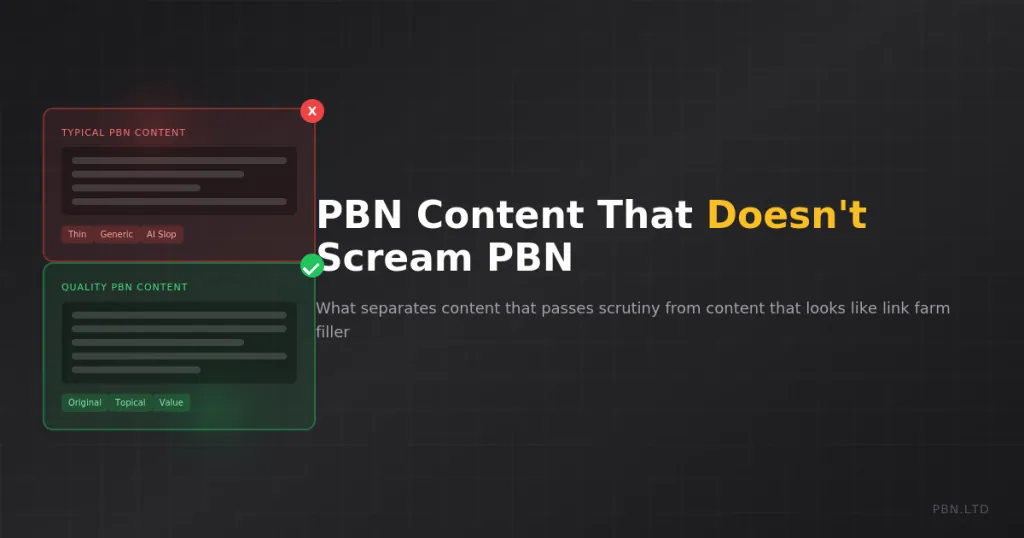 PBN Content That Doesn't Scream PBN