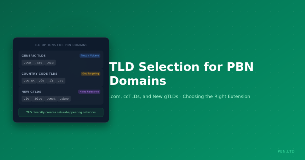 TLD Selection for PBN Domains: .com, ccTLDs, and New gTLDs