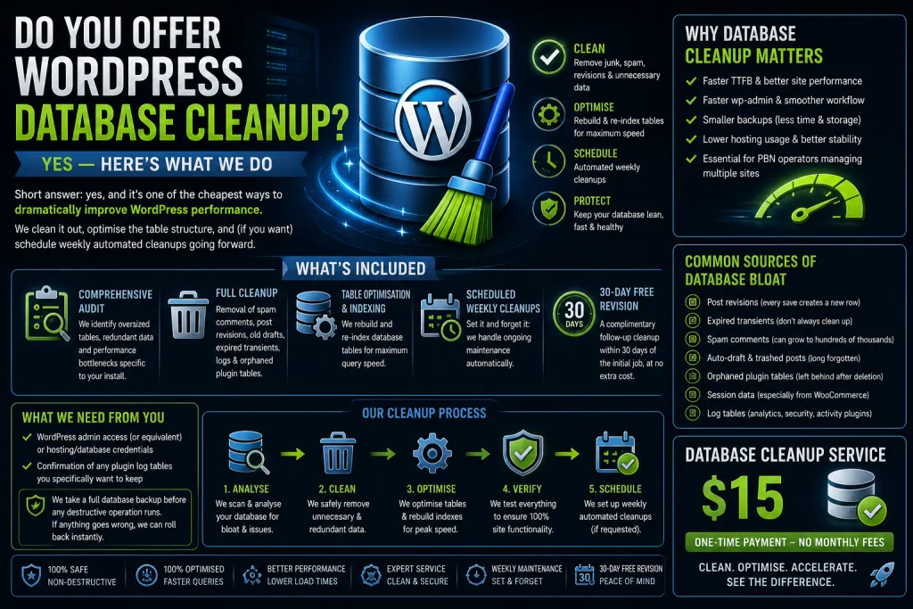 Do You Offer WordPress Database Cleanup Yes — Here's What We Do