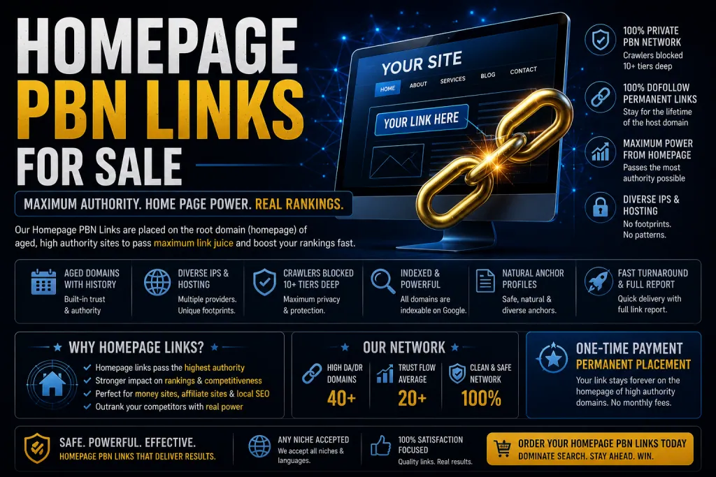 Homepage PBN Links For Sale