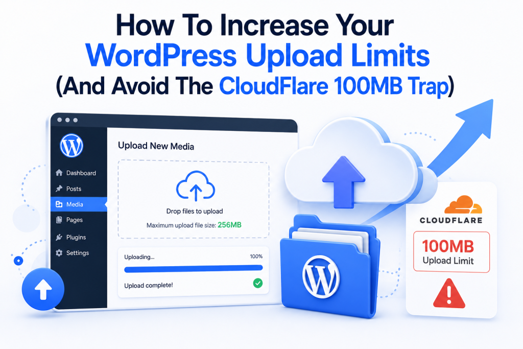 How To Increase Your WordPress Upload Limits (And Avoid The CloudFlare 100MB Trap)