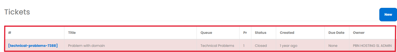 Your Tickets page
