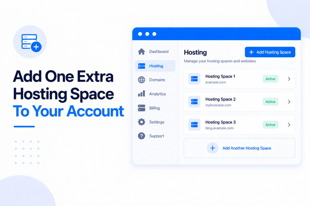 Add One Extra Hosting Space To Your Account