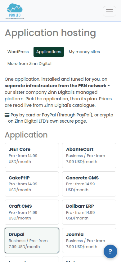 Application hosting on a phone