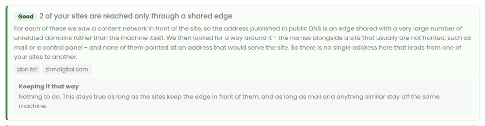 One footprint finding, with what it means, the sites it affects and how to fix it