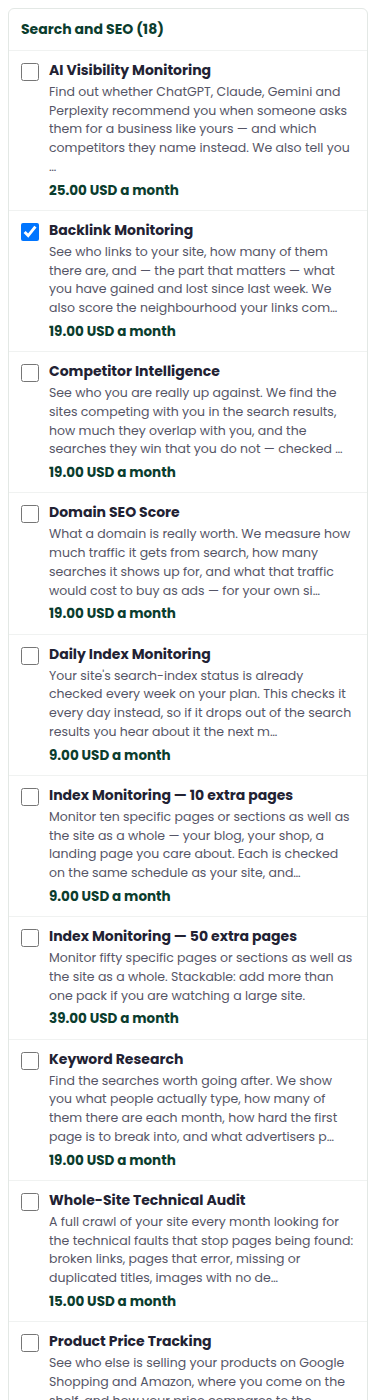 Money-site add-ons on a phone