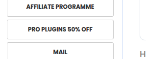 The PRO PLUGINS 50% OFF button in the dashboard menu
