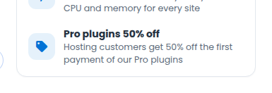 The Pro plugins 50% off tile on a WordPress site page