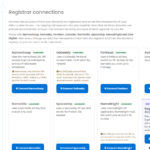 The Registrar connections page with a card for each supported registrar