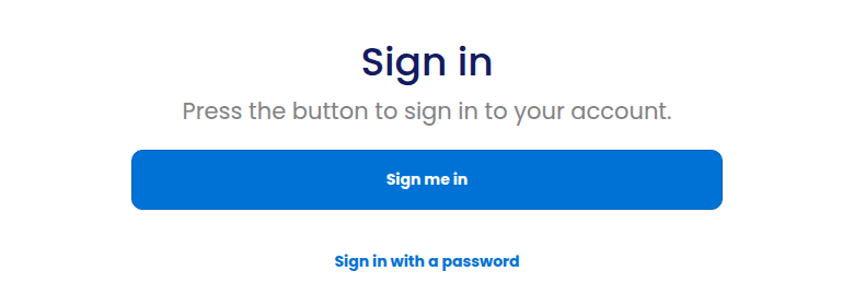 The page a sign-in link opens, with the Sign me in button