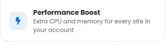 The Performance Boost tile on a site's page in the PBN LTD dashboard